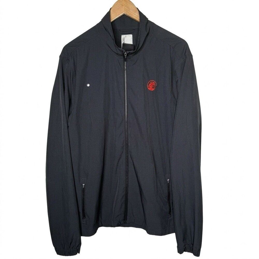 Vuori Mens XL Track Jacket Full Zip Black Athletic Fat Tire Beer New Belgium